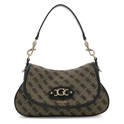чанта,за,през,рамо,всички,чанти,guess,samantha,flap,shoulder,bag,brown,(black,logo)