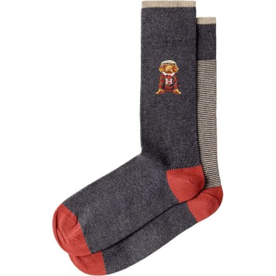 чорапи,мъжки,чорапи,дамски,чорапи,hackett,hmu300095,socks,2,pairs,grey,(charcoal,grey)