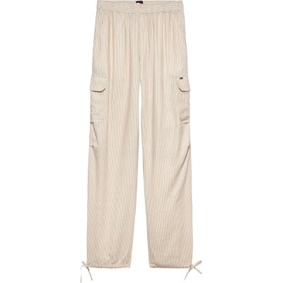 дънки,мъжки,панталони,дамски,панталони,tommy,jeans,dw0dw22290,linen,cargo,pants,beige,(white,clay,stripe)