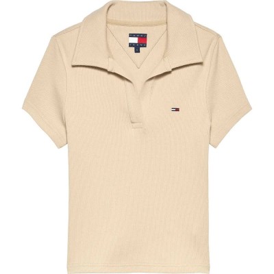 дънки,дамски,блузи,с,яка,мъжки,блузи,с,яка,tommy,jeans,dw0dw22326,short,sleeve,polo,beige,(white,clay)