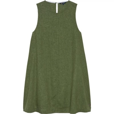 рокля,дамски,поли,и,рокли,tommy,jeans,dw0dw22343,linen,sleeveless,short,dress,green,(bay,leaf)