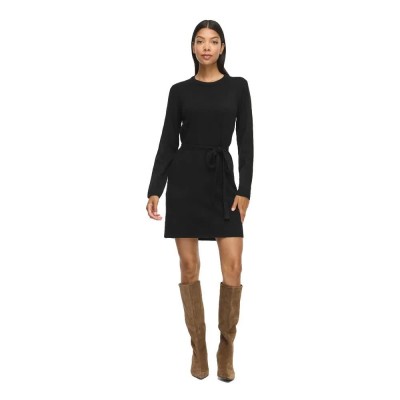 рокля,дамски,поли,и,рокли,vila,liga,long,sleeve,short,dress,black,(black,beauty)