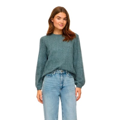 блуза,мъжки,пуловери,дамски,пуловери,vila,liga,sweater,blue,(balsam,green,detail,melange)