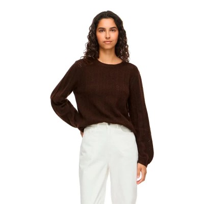 блуза,мъжки,пуловери,дамски,пуловери,vila,liga,sweater,brown,(coffee,bean,detail,melange)