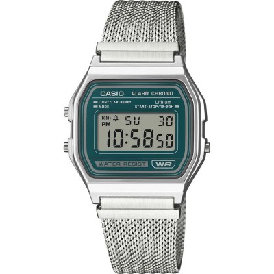 часовник,часовници,casio,a158,33.2mm,3atm,quartz,digital,watch,silver,(silver,aqua,green,resin)
