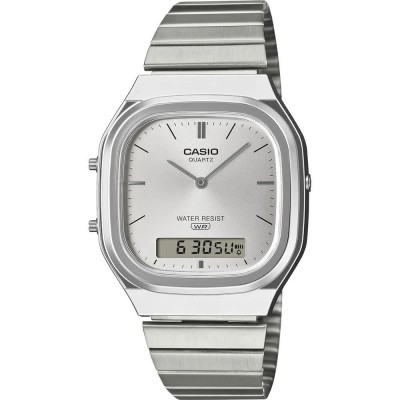 часовник,часовници,casio,aq,240,31.5mm,3atm,quartz,analog,digital,woman,watch,silver,(silver,white,resin)