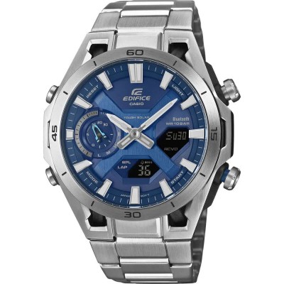 часовник,часовници,edifice,ecb,2300,47.6mm,10atm,quartz,analog,digital,watch,silver,(silver,blue,mineral)