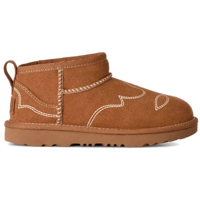обувки,дамски,боти,мъжки,боти,ugg,classic,ultra,mini,western,boots,brown,(chestnut)
