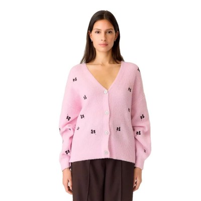 жилетка,мъжки,пуловери,дамски,пуловери,yas,fleur,cardigan,pink,(nosegay,detail,fig,flower)