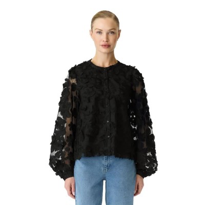 риза,с,дълъг,ръкав,дамски,ризи,мъжки,ризи,yas,karly,long,sleeve,shirt,black,(black)