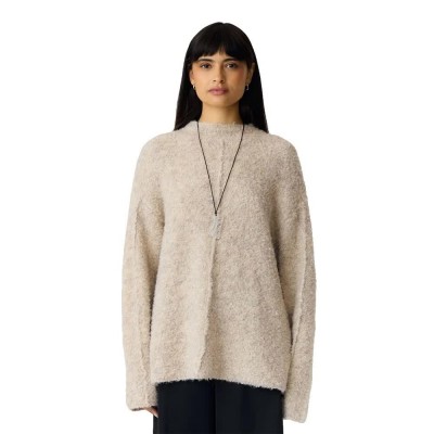 блуза,мъжки,пуловери,дамски,пуловери,yas,plira,high,neck,sweater,beige,(pristine,detail,melange)