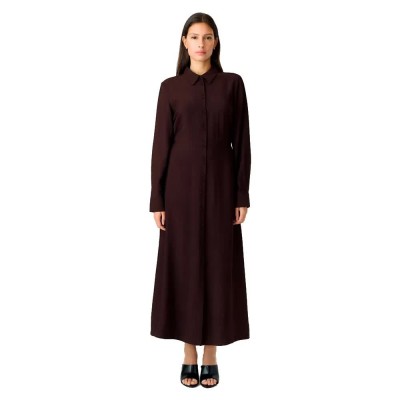 рокля,дамски,поли,и,рокли,yas,safera,long,sleeve,long,dress,brown,(coffee,bean)