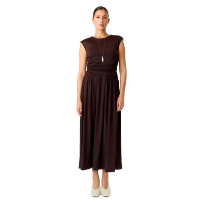 рокля,дамски,поли,и,рокли,yas,winja,sleeveless,long,dress,brown,(coffee,bean)
