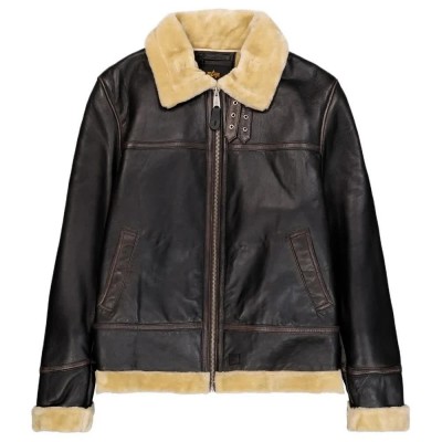 яке,мъжки,якета,дамски,якета,и,палта,alpha,industries,b3,leather,jacket,black,(vintage,brown)