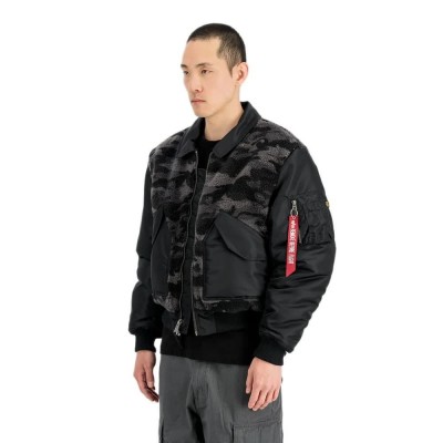 яке,мъжки,якета,дамски,якета,и,палта,alpha,industries,cwu,45,p,teddy,mod,camo,bomber,jacket,black,(black,camo)