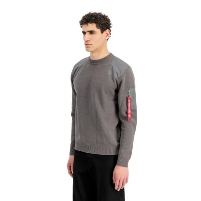 блуза,мъжки,пуловери,дамски,пуловери,alpha,industries,knitted,utility,sweater,grey,(vintage,grey)