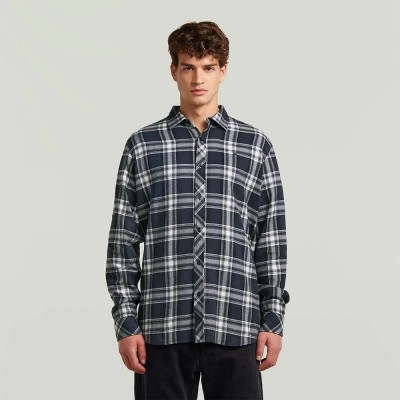 карирана,риза,дамски,ризи,мъжки,ризи,g,star,d25196,e630,regular,fit,long,sleeve,shirt,grey,(dark,legion,blue,denim,look,check)