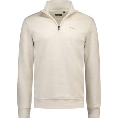 блуза,мъжки,пуловери,nza,new,zealand,26fn331,half,zip,sweatshirt,beige,(soft,ivory,melange)