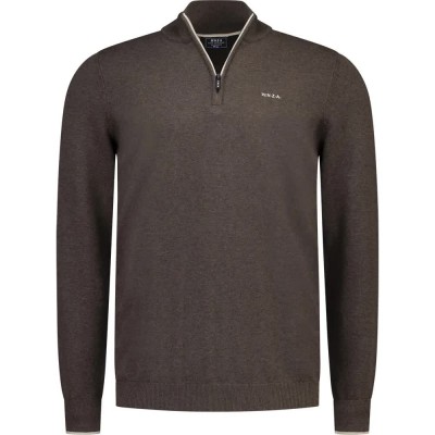 блуза,мъжки,пуловери,дамски,пуловери,nza,new,zealand,26fn465,half,zip,sweater,brown,(light,brown,melange)