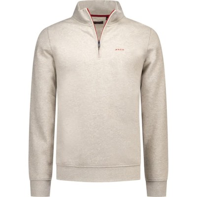 блуза,мъжки,пуловери,nza,new,zealand,26gn314,half,zip,sweatshirt,white,(tan,sand,melange)