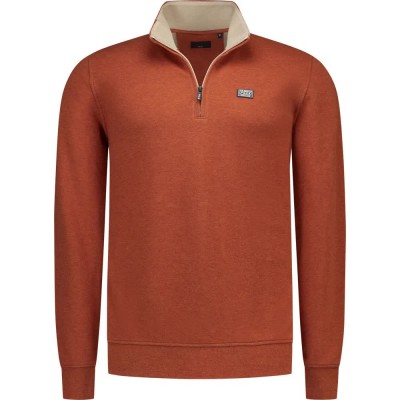 блуза,мъжки,пуловери,nza,new,zealand,26hn301,half,zip,sweatshirt,orange,(rusty,orange,melange)