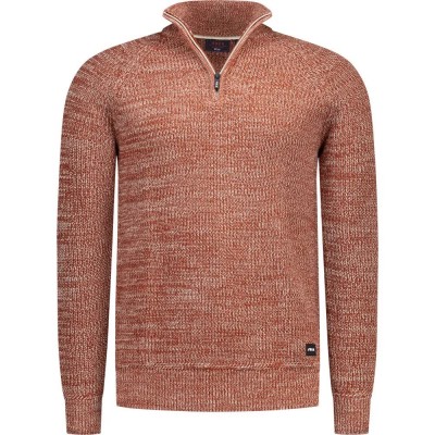 блуза,мъжки,пуловери,дамски,пуловери,nza,new,zealand,26hn472,half,zip,sweater,orange,(rusty,orange,melange)
