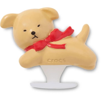 обувни,аксесоари,jibbitz,3d,dog,on,tummy,charm,yellow
