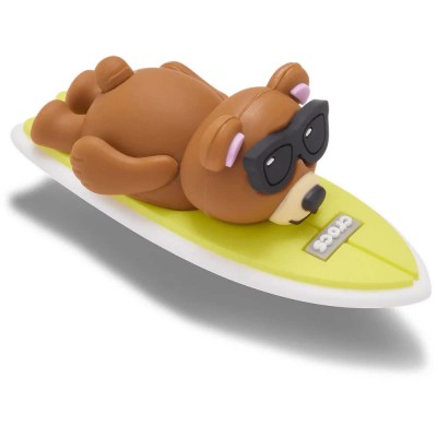 обувни,аксесоари,jibbitz,3d,surfing,bear,charm,yellow