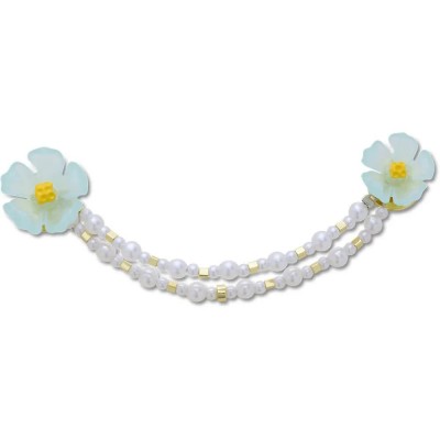 обувни,аксесоари,jibbitz,blue,flower,and,pearl,chain,charm,blue