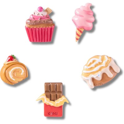 обувни,аксесоари,jibbitz,sweet,treats,charm,5,units,pink