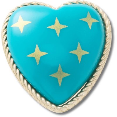 обувни,аксесоари,jibbitz,turquoise,and,gold,heart,charm,golden
