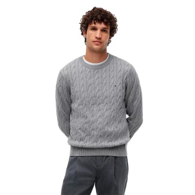блуза,мъжки,пуловери,дамски,пуловери,tommy,hilfiger,classic,cable,sweater,grey,(medium,grey,heather)