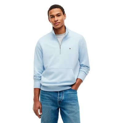 блуза,мъжки,пуловери,tommy,hilfiger,essential,terry,half,zip,sweatshirt,blue,(breezy,blue)