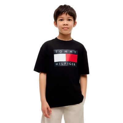 тениска,мъжки,тениски,дамски,тениски,tommy,hilfiger,heritage,printed,flag,short,sleeve,t,shirt,black,(black)