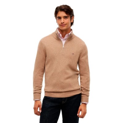 блуза,мъжки,пуловери,дамски,пуловери,tommy,hilfiger,mw0mw36536,half,zip,sweater,brown,(safari,canvas,heather)