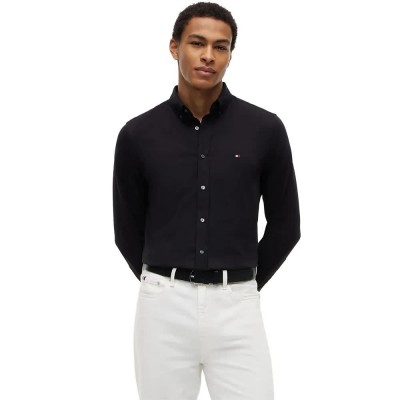 риза,с,дълъг,ръкав,дамски,ризи,мъжки,ризи,tommy,hilfiger,mw0mw41059,long,sleeve,shirt,black,(black)