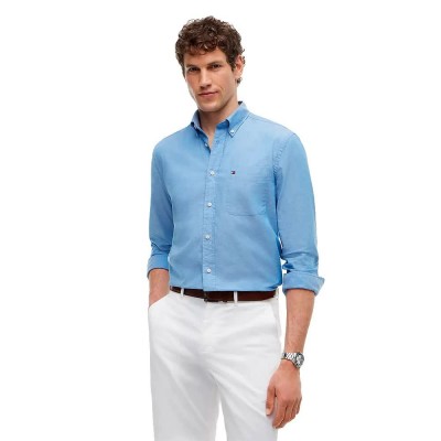 риза,с,дълъг,ръкав,дамски,ризи,мъжки,ризи,tommy,hilfiger,mw0mw42287,long,sleeve,shirt,blue,(desert,sky,white)