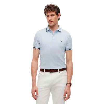 дамски,блузи,с,яка,мъжки,блузи,с,яка,tommy,hilfiger,tipped,slim,fit,short,sleeve,polo,blue,(sky,blue,with,aop)