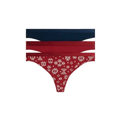 дамско,бельо,дамски,бикини,и,танкини,tommy,hilfiger,uw0uw05530,thong,3,units,multicolor,(dark,blue,fairisle,rouge)
