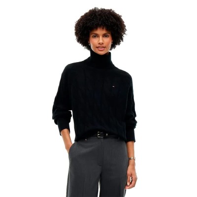 блуза,мъжки,пуловери,дамски,пуловери,tommy,hilfiger,ww0ww46791,high,neck,sweater,black,(black)