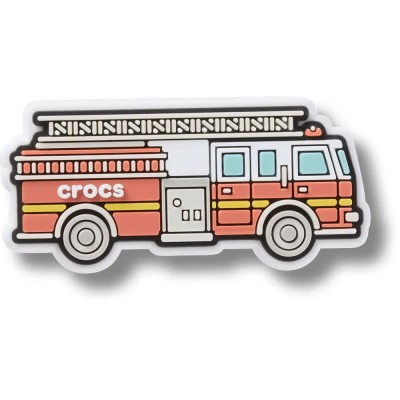обувни,аксесоари,jibbitz,red,fire,truck,charm,silver