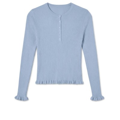 блуза,мъжки,пуловери,дамски,пуловери,vero,moda,anemone,henley,sweater,blue,(cashmere,blue)