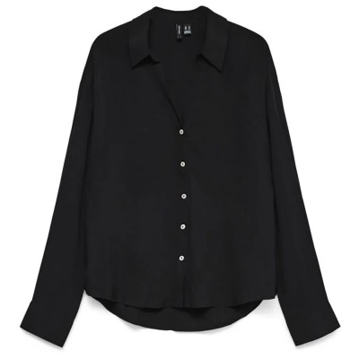 риза,с,дълъг,ръкав,дамски,ризи,мъжки,ризи,vero,moda,aura,long,sleeve,shirt,black,(black)