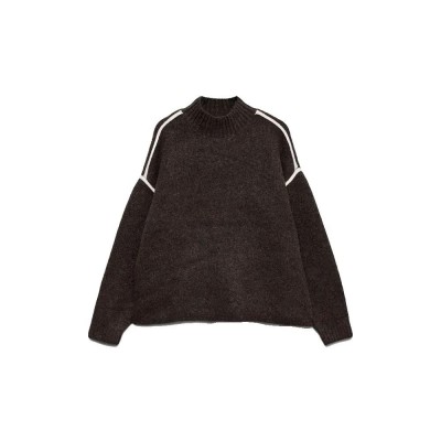блуза,мъжки,пуловери,дамски,пуловери,vero,moda,boom,high,neck,sweater,grey,(chocolate,torte,detail,melange,birch,contrast)