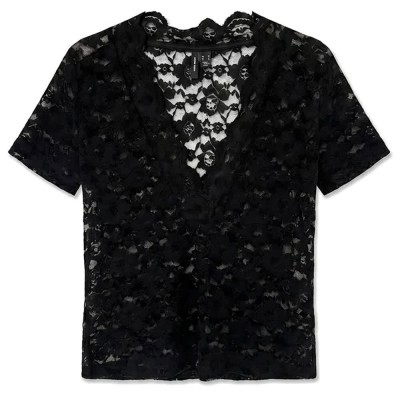 тениска,мъжки,тениски,дамски,тениски,vero,moda,dea,short,sleeve,v,neck,t,shirt,black,(black)