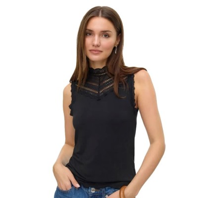 тениска,мъжки,тениски,дамски,тениски,vero,moda,skye,sleeveless,t,shirt,black,(black)