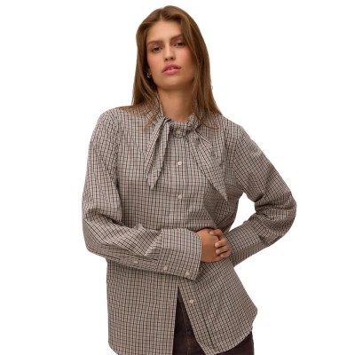 карирана,риза,дамски,ризи,мъжки,ризи,vero,moda,synne,long,sleeve,shirt,brown,(oatmeal,checks,brown,kajsa)