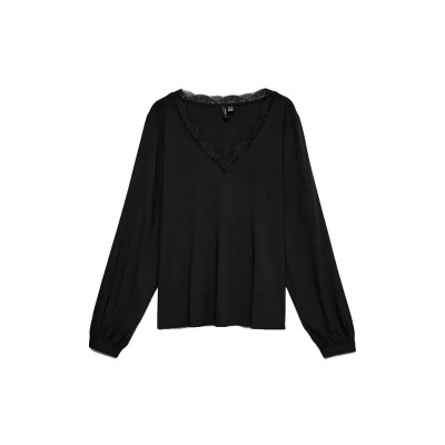 тениска,мъжки,тениски,дамски,тениски,vero,moda,curve,bella,long,sleeve,t,shirt,black,(black)