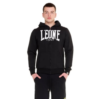 блуза,мъжки,пуловери,дамски,пуловери,leone1947,big,logo,full,zip,sweatshirt,black,(black,white)