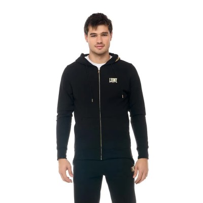 блуза,мъжки,пуловери,дамски,пуловери,leone1947,new,gold,full,zip,sweatshirt,black,(black,gold)